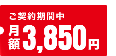 ご契約期間中 月額3,850円